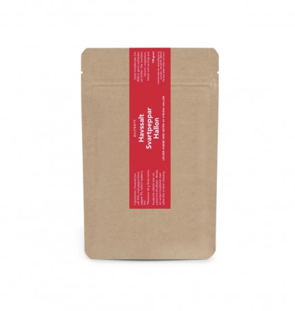 Havsalt med svartpepper og bringebær 100g, Alltgott