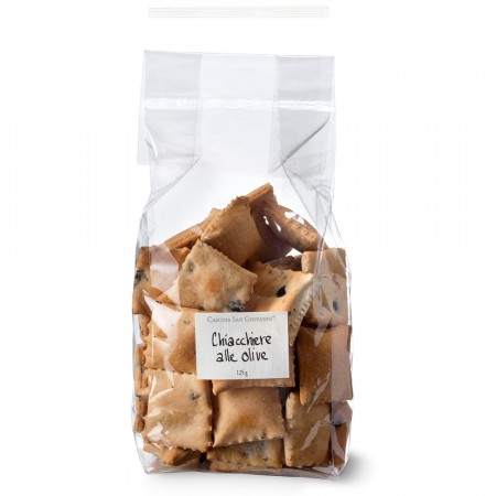 Chiacchiere med oliven 150g