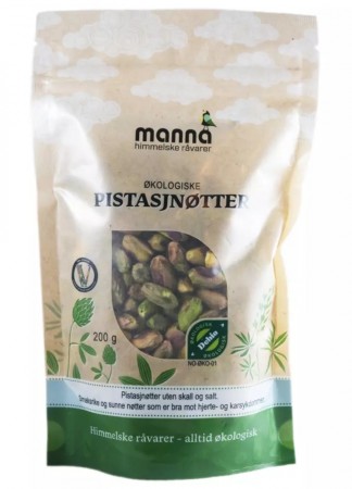 Pistasjnøtter, 200 g, økologisk, Manna