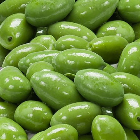 Oliven Bella di Cerignola, grønne m/stein, i vakumpose 400g