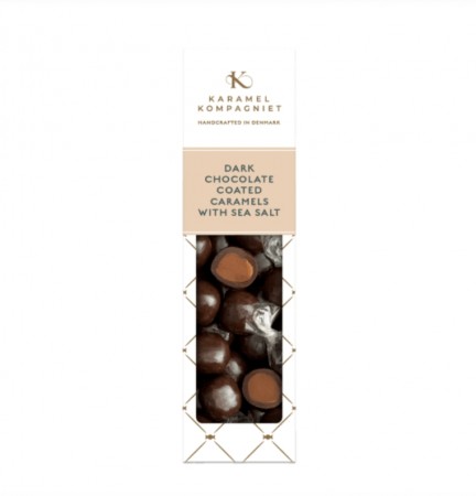 Creamy Caramels with seasalt in Dark Chocolate 109g, Karamel Kompagniet