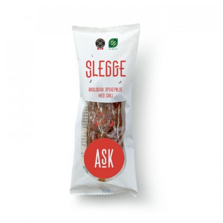 Slegge, økologisk spekepølse med chili, Ask gård Jevnaker