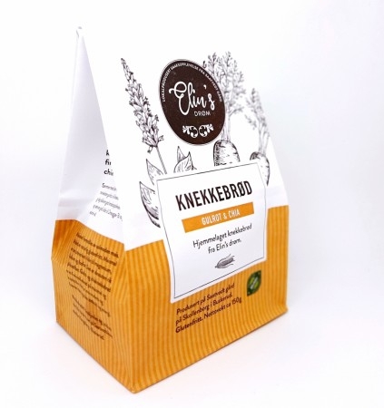 Knekkebrød Gulrot & Chia, Elins drøm, Saatvedt gård Skollenborg