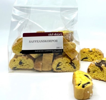 Safranskorper med sjokolade 200g, Olof Viktors