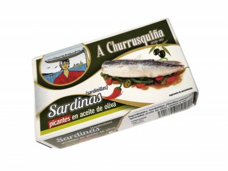 Små sardiner i sterk chilisaus,125g