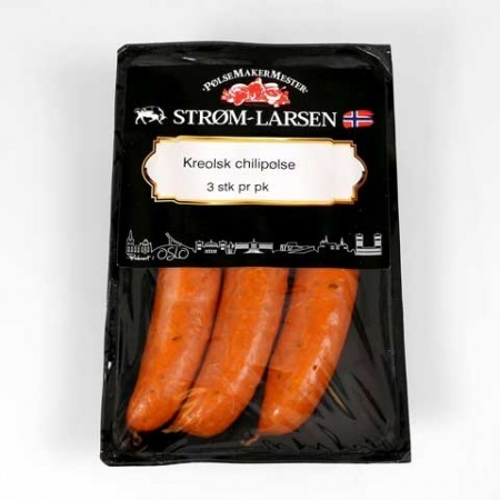 Kreolsk Chilipølse 3 stk 300g, Strøm-Larsen Oslo